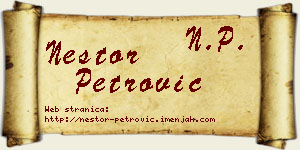 Nestor Petrović vizit kartica
